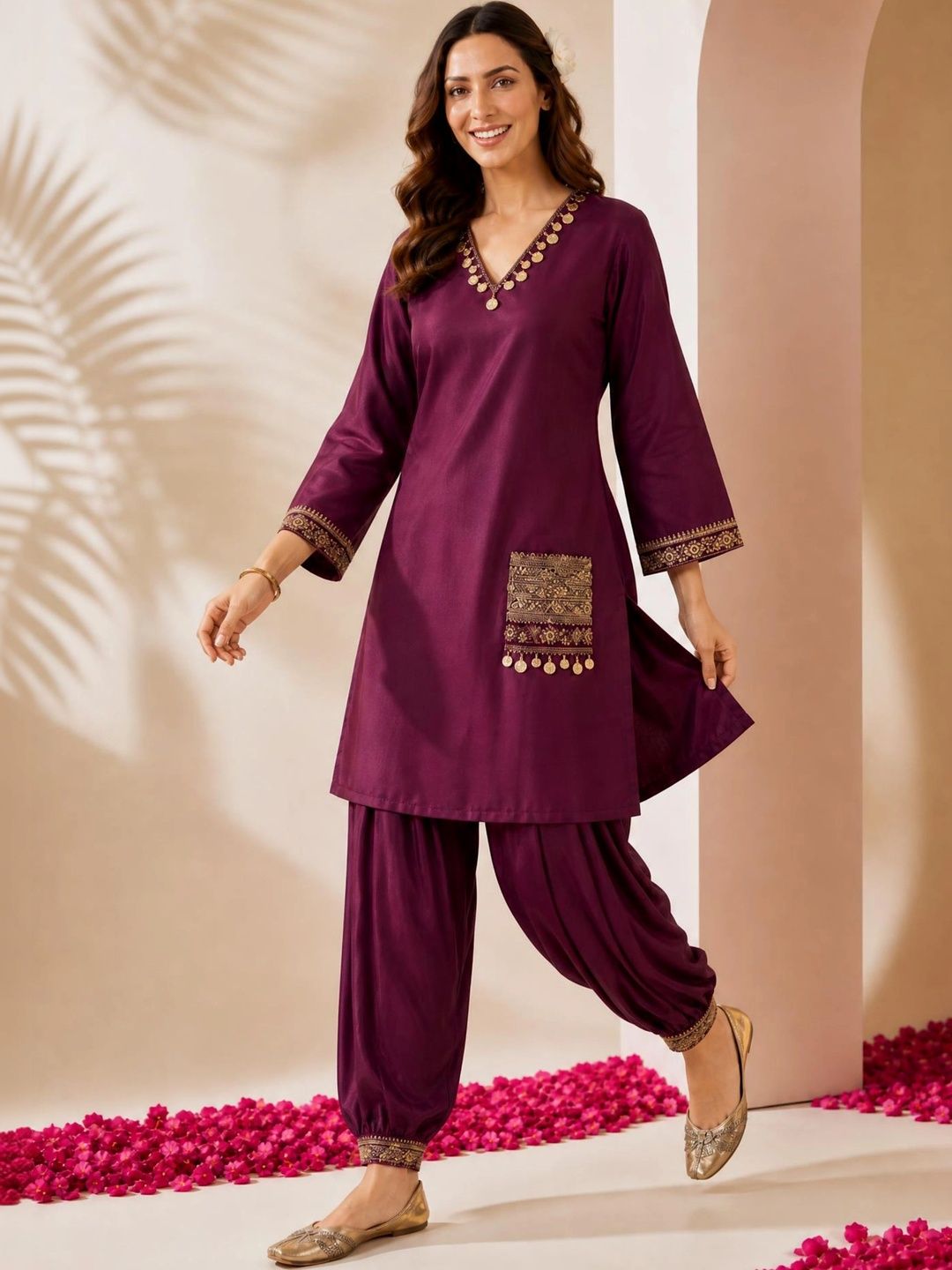 Ethnic Junction Women Ethnic Motifs Regular Kurta with Patiala