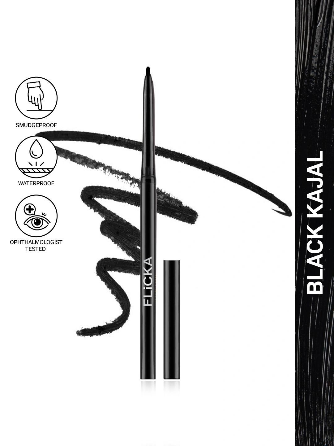 FLiCKA Waterproof & Smudge Proof Long Wearing Breathtaking Eyes Kajal 0.25 g - Black