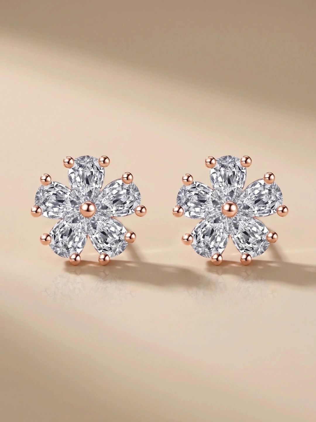 MYKI Rose Gold-Plated Contemporary Studs Earrings