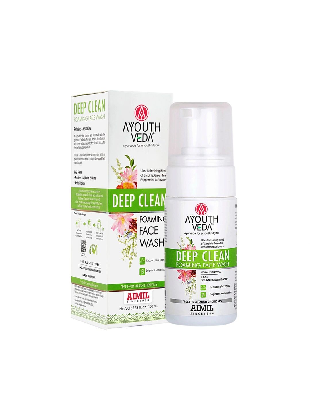 AYOUTHVEDA Deep Clean Foaming Face Wash with Ultra-Refreshing Formula - 100 ml