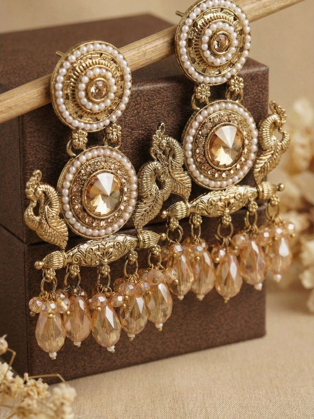 OutRoyal Peacock Shaped Drop Earrings