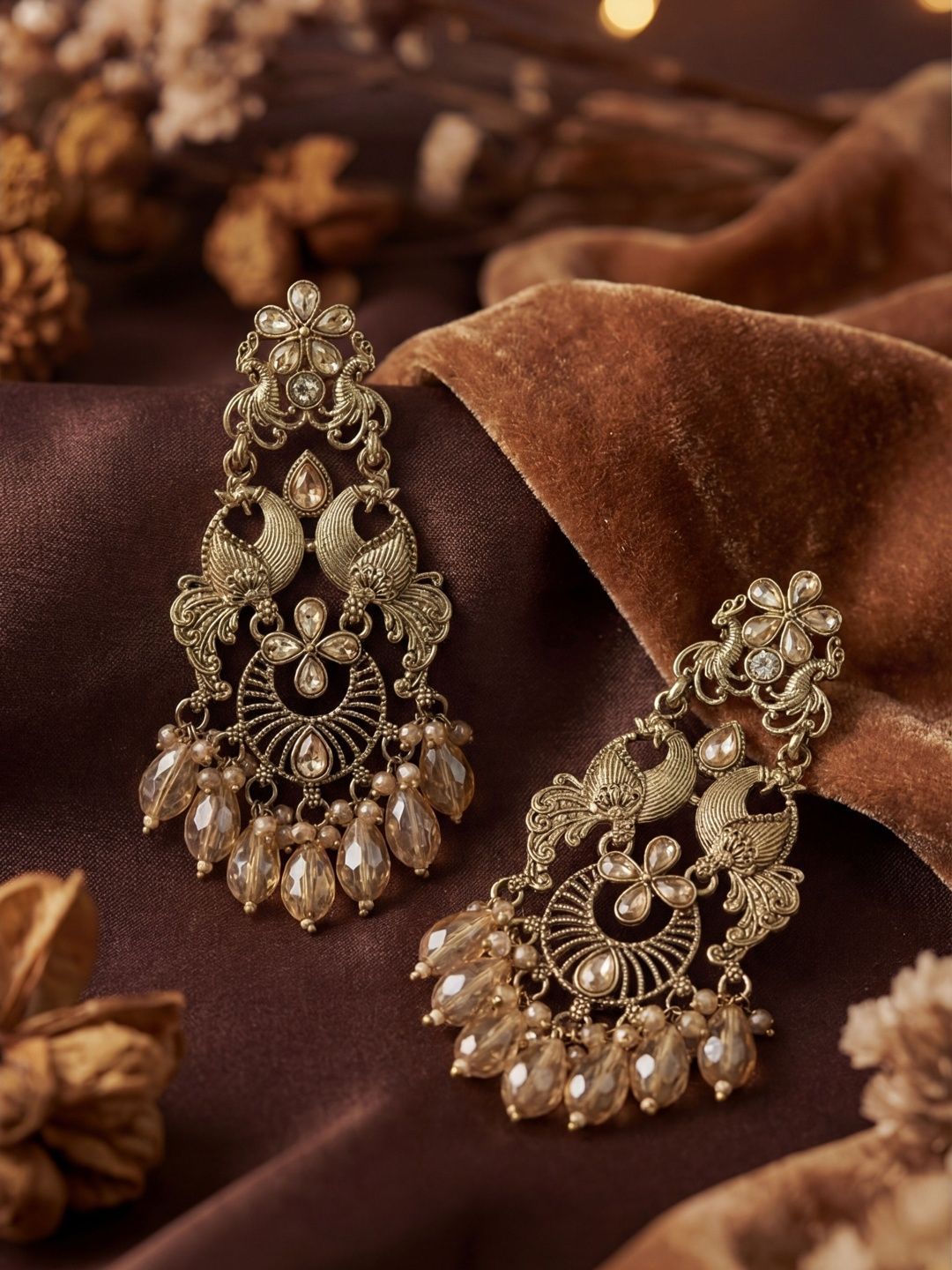 OutRoyal Peacock Shaped Drop Earrings