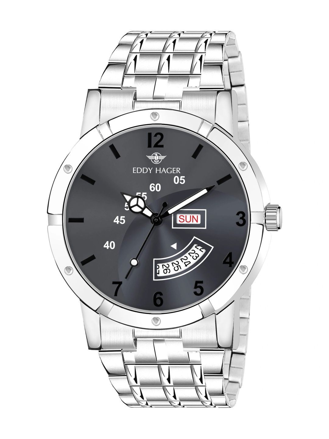 EDDY HAGER Men Dial & Stainless Steel Bracelet Style Straps Analogue Multi Function Watch EH-299-SPL-BK