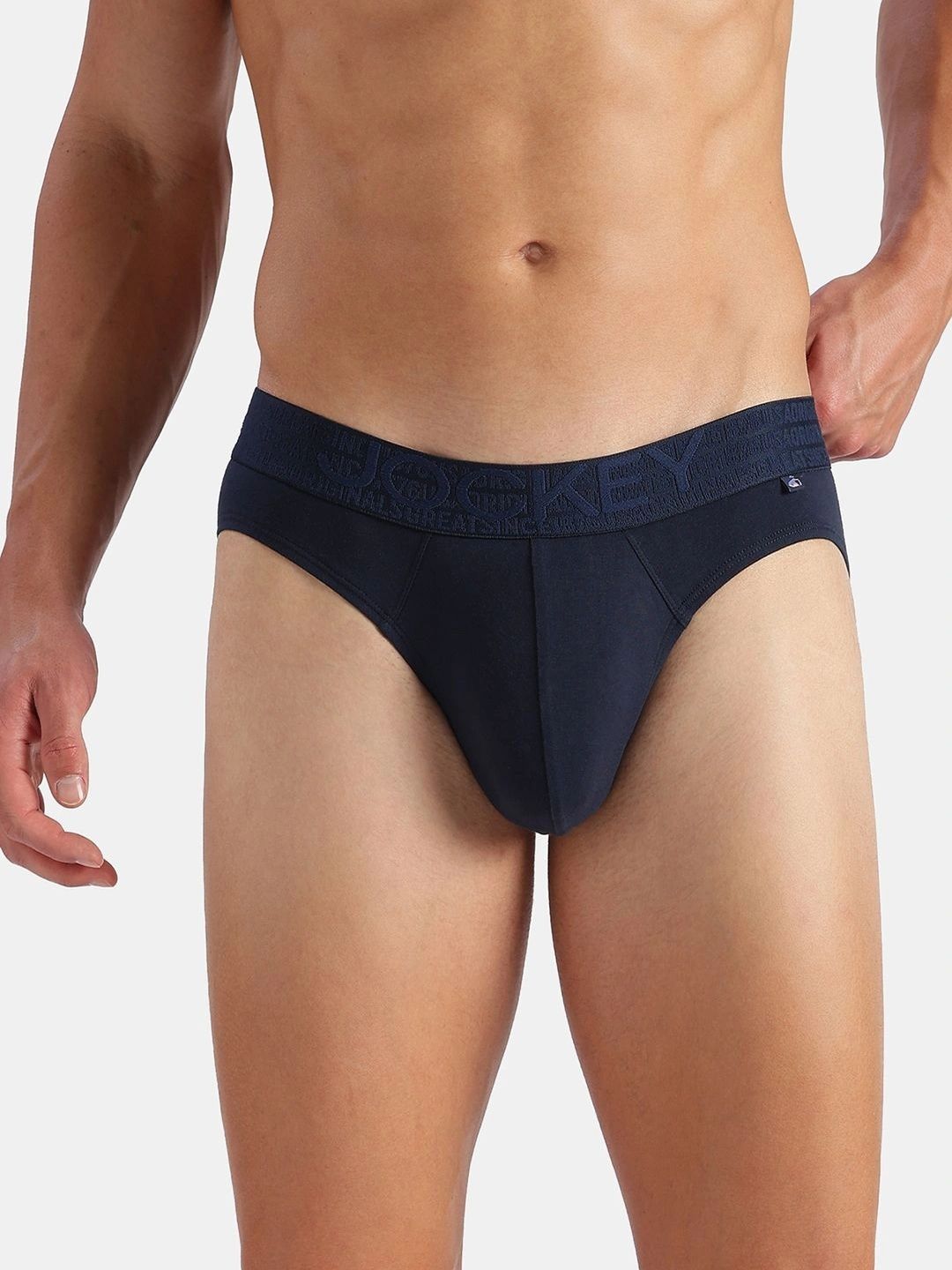 Jockey Super Combed Cotton Elastane Stretch Solid Brief with Ultrasoft Waistband - US59