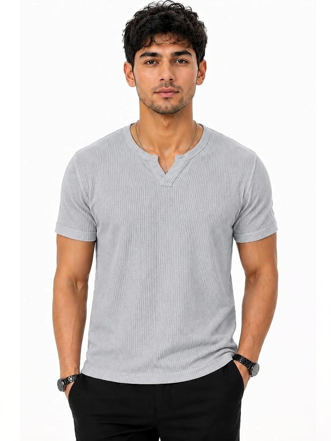 FABRIPPLE Men V-Neck T-shirt