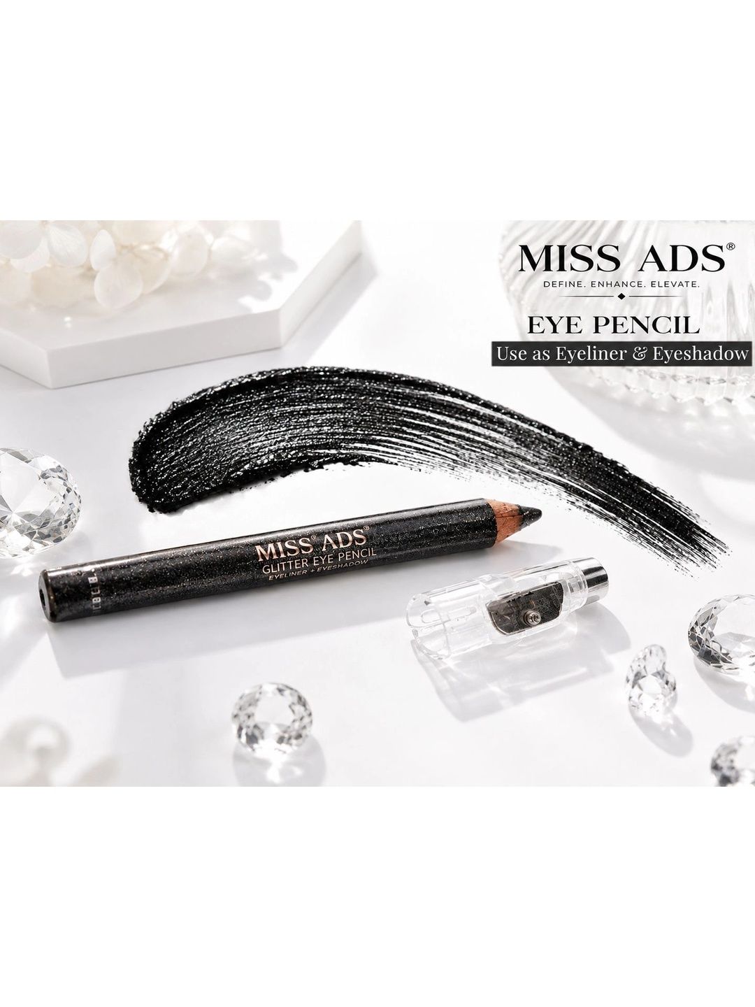 MISS ADS Long Lasting Eye Pencil - Glitter Black