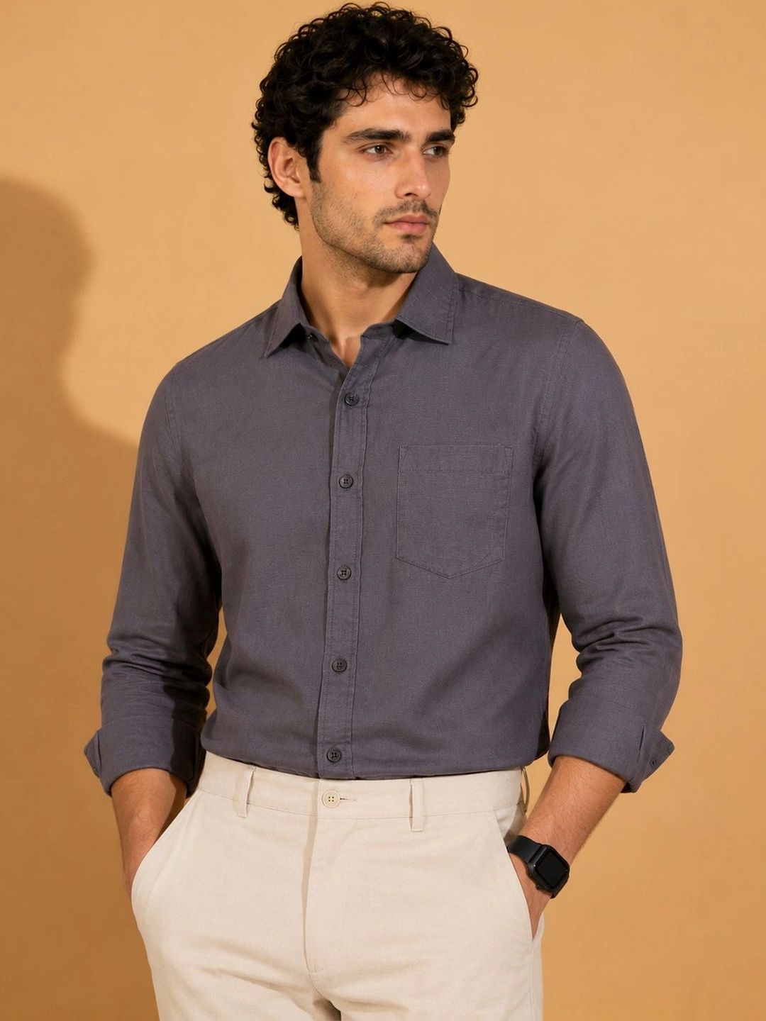 UNSEEN Men Smart Slim Fit Formal Shirt