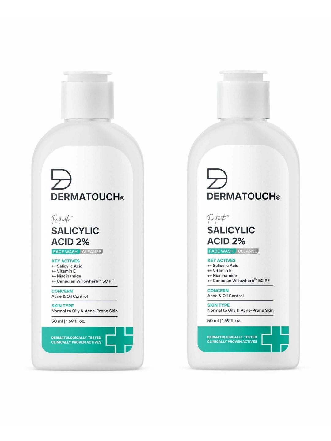 Buy Dermatouch Set Of 2 Salicylic Acid 2% Face Wash   50 Ml Each -  - Personal Care for Unisex