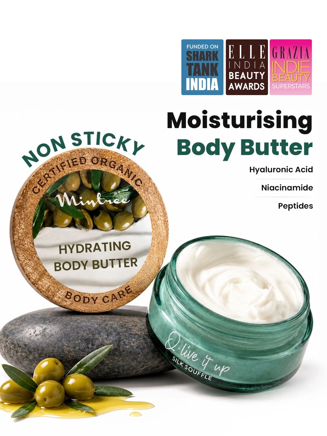 Mintree O-Live it Up Organic Moisturizing Olive Body Butter With Ceramides - 150g