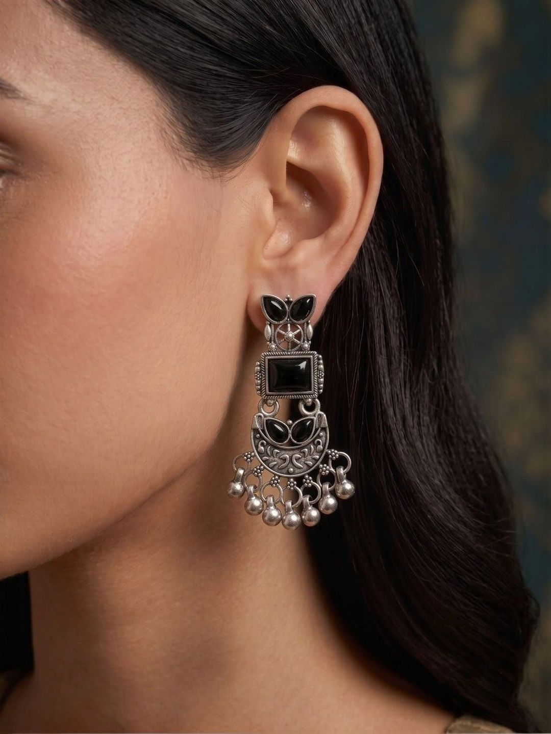 Sangria Geometric Drop Earrings