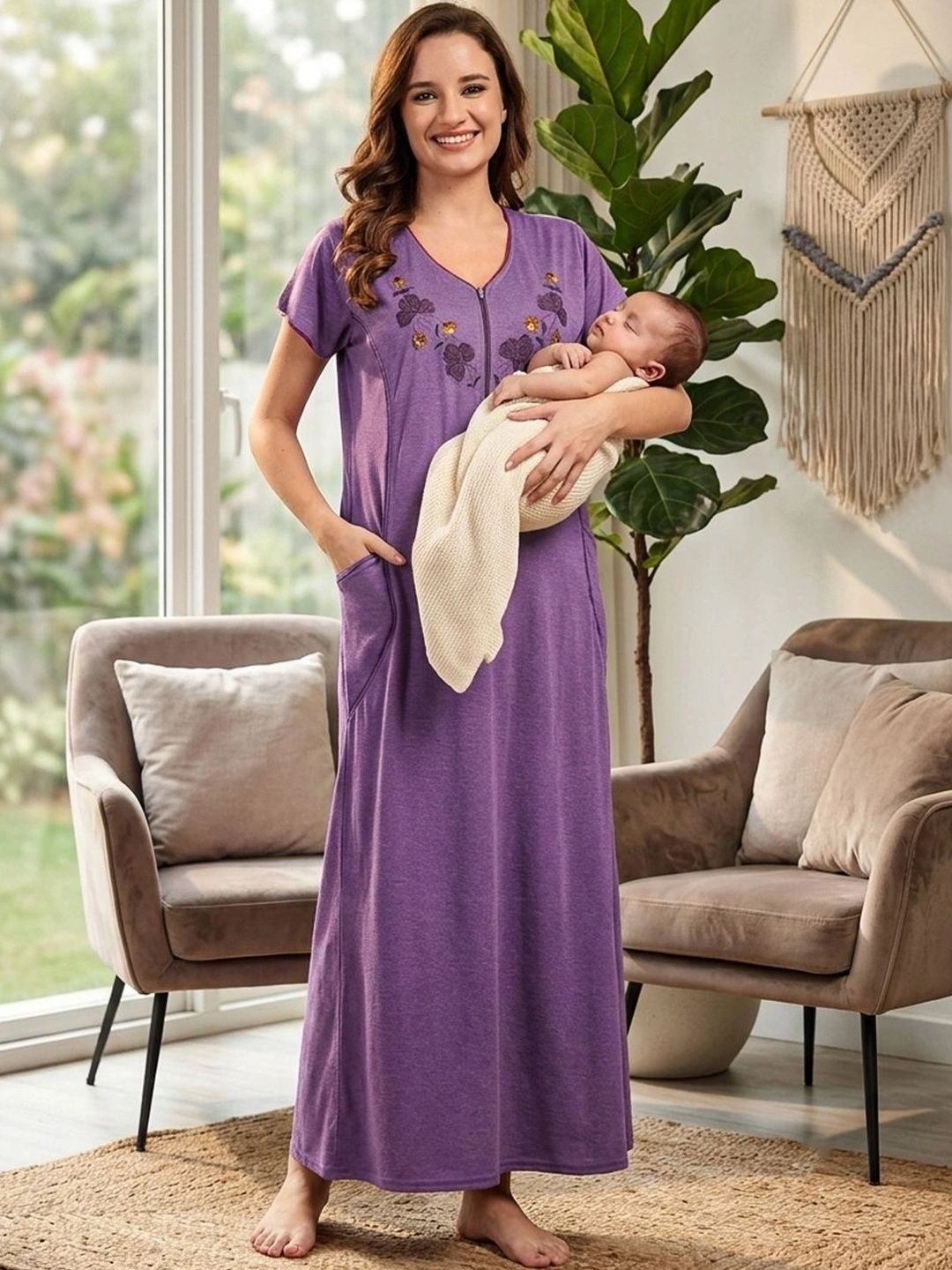 ETC Embroidered Maxi Nightdress