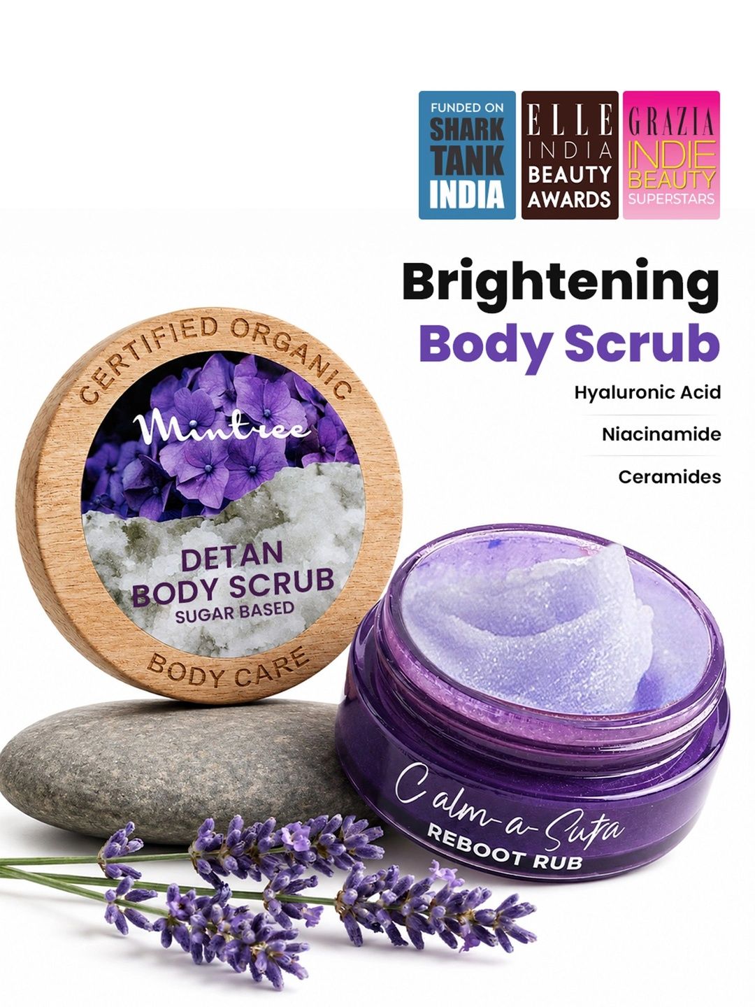 Mintree Calm A Sutra Reboot Rub Organic Brightening Body Scrub With Ceramide - 150g