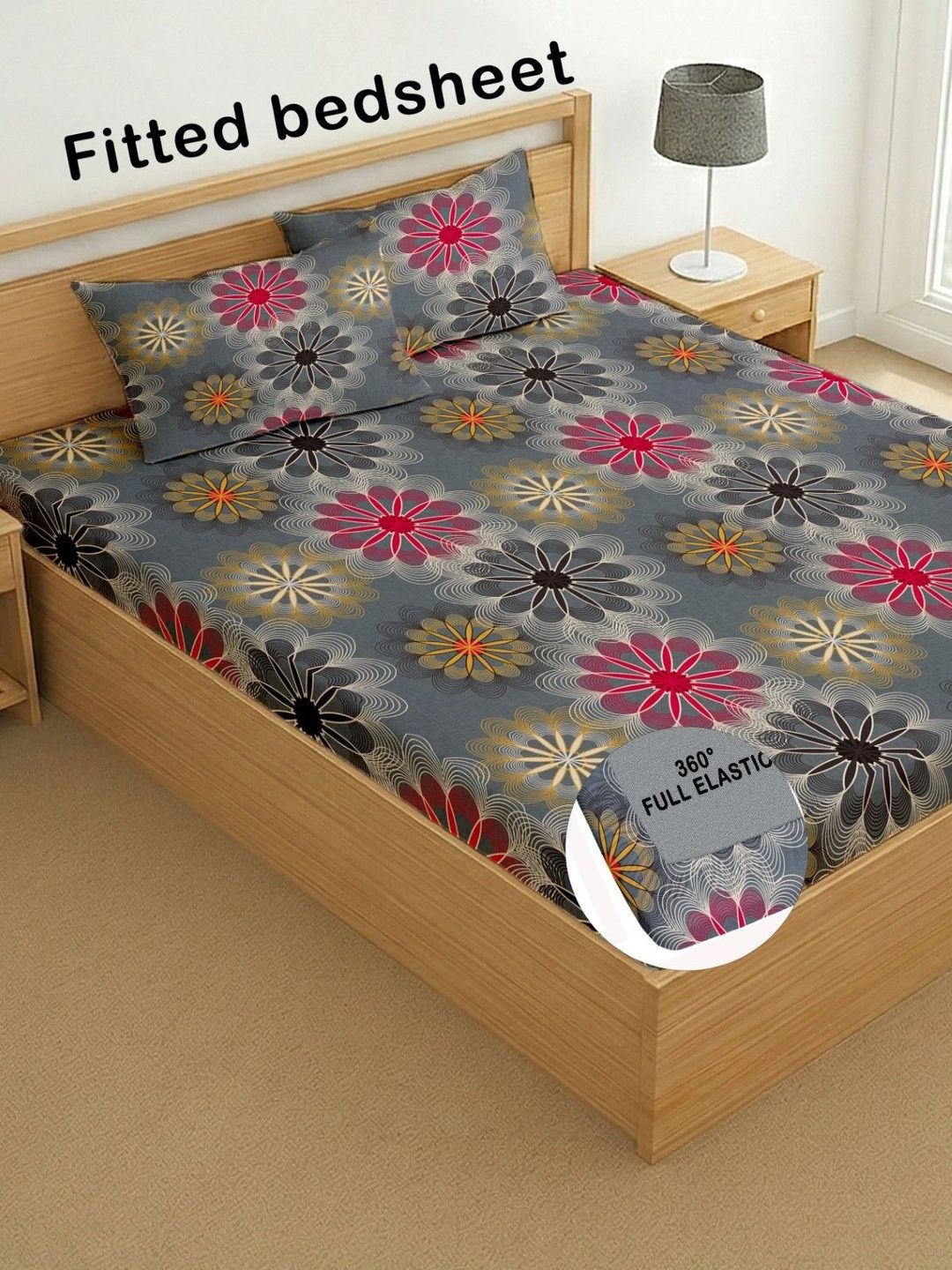 Buy Aura Multicoloured Floral 180 TC Bedsheet With 2 Pillow Covers -  - Home for Unisex