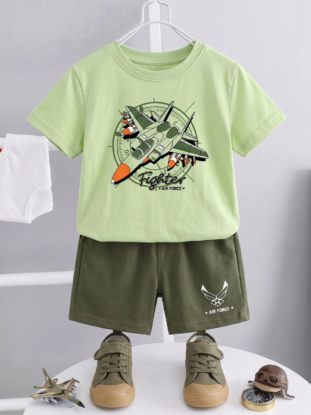 Crazymonk Unisex Kids Printed T-shirt with Shorts