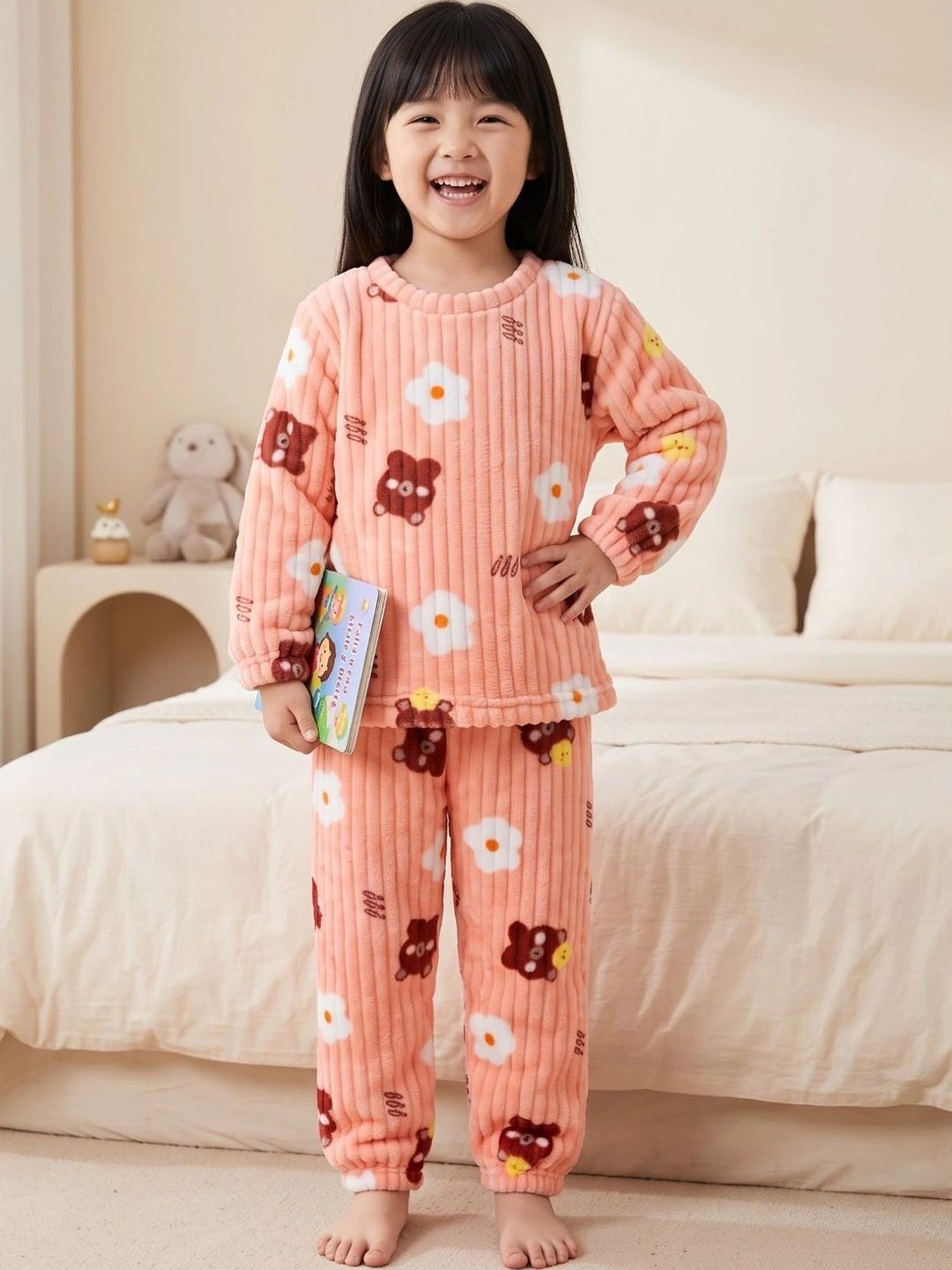 Unisex Kid Printed Full Sleeve Top & Pyjama Nightwear Set