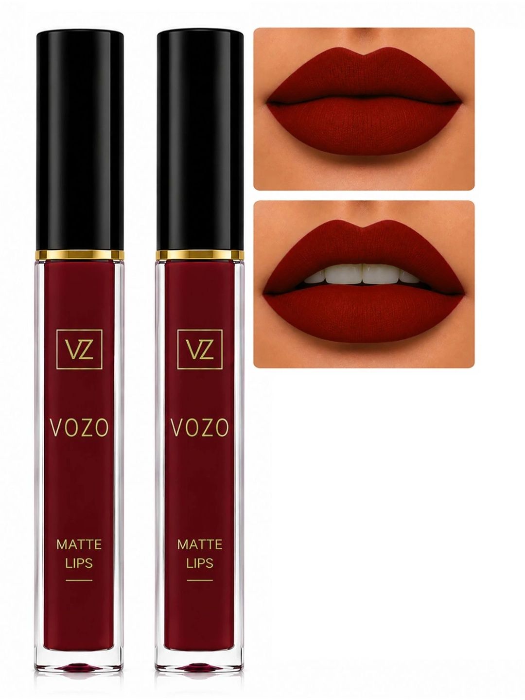 VOZO Women Set Of 2 Matte Lips Liquid Lipstick - 4 ml Each - Red