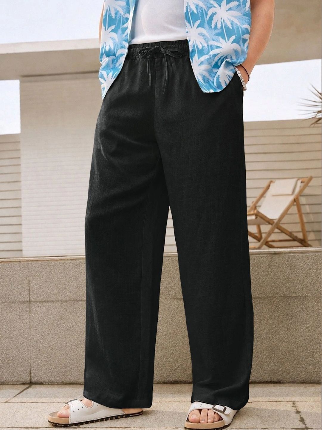 VERTICALS Men Relaxed Straight Leg Trousers