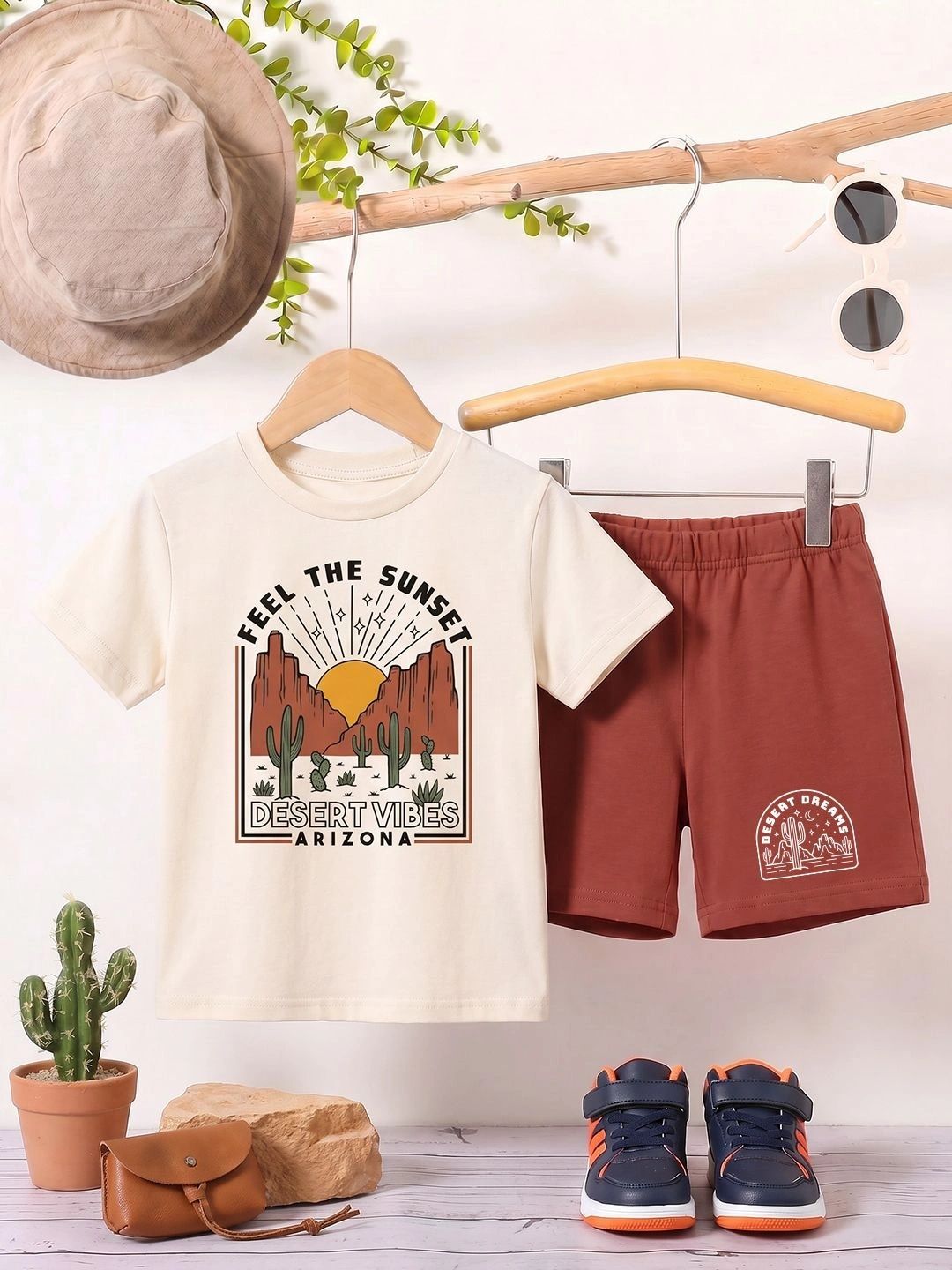 Crazymonk Unisex Kids Printed T-shirt with Shorts