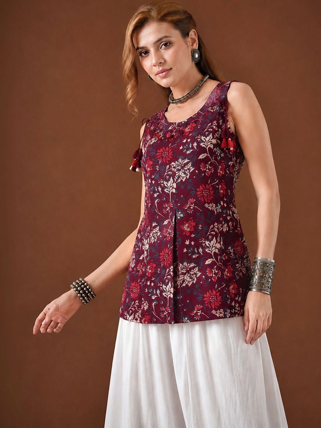AADIVAA Floral Printed Pure Cotton Kurti