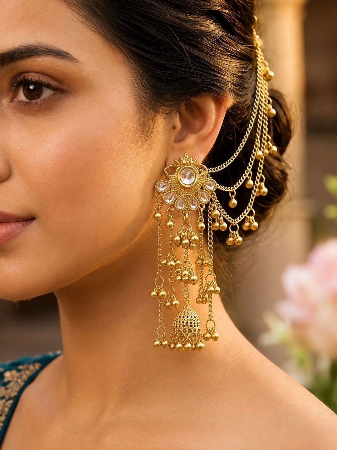 Samridhi DC Floral Jhumkas Earrings