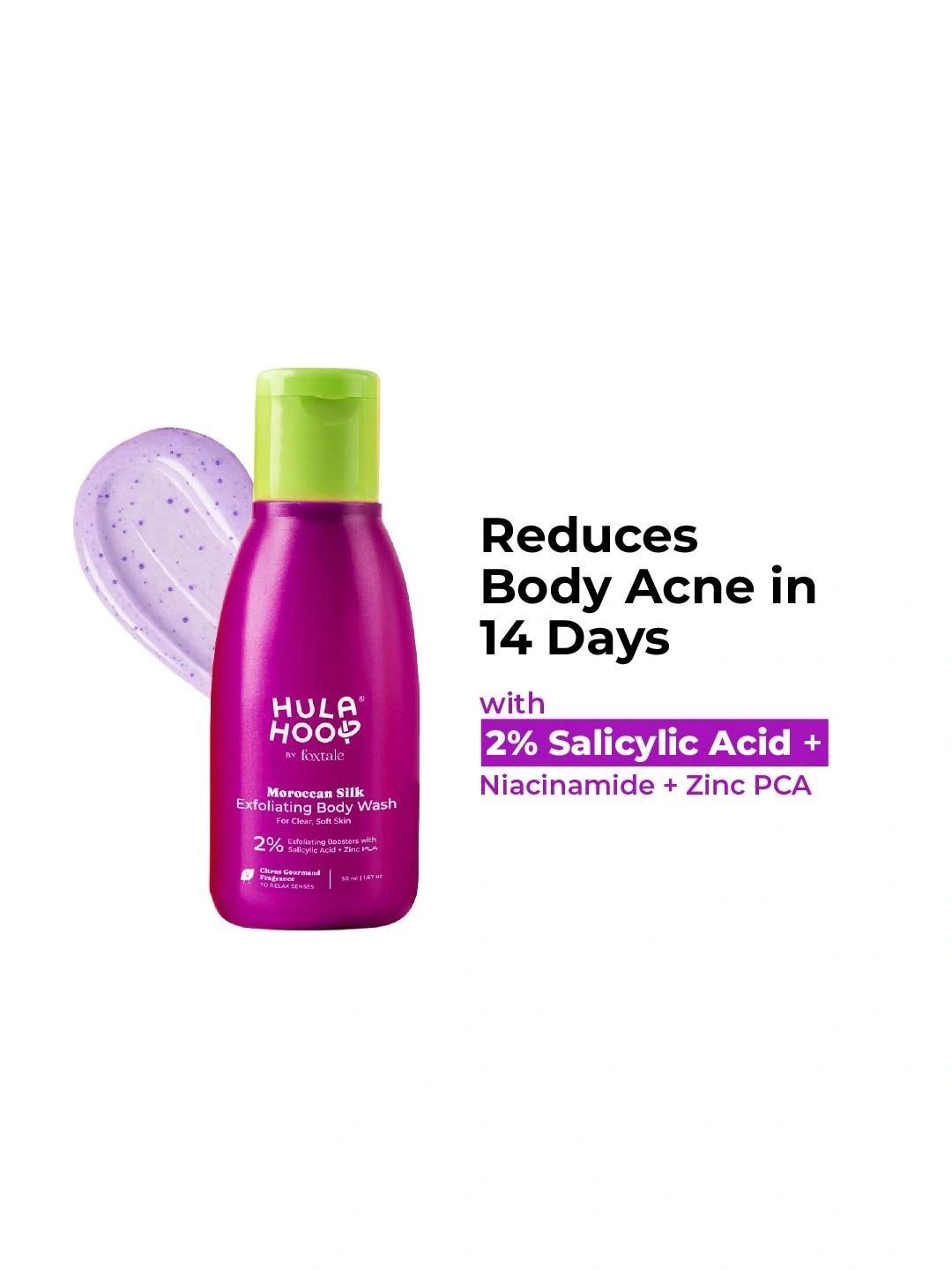 FoxTale 2% Salicylic Acid Exfoliating Body Wash for Body Acne - 50 ml