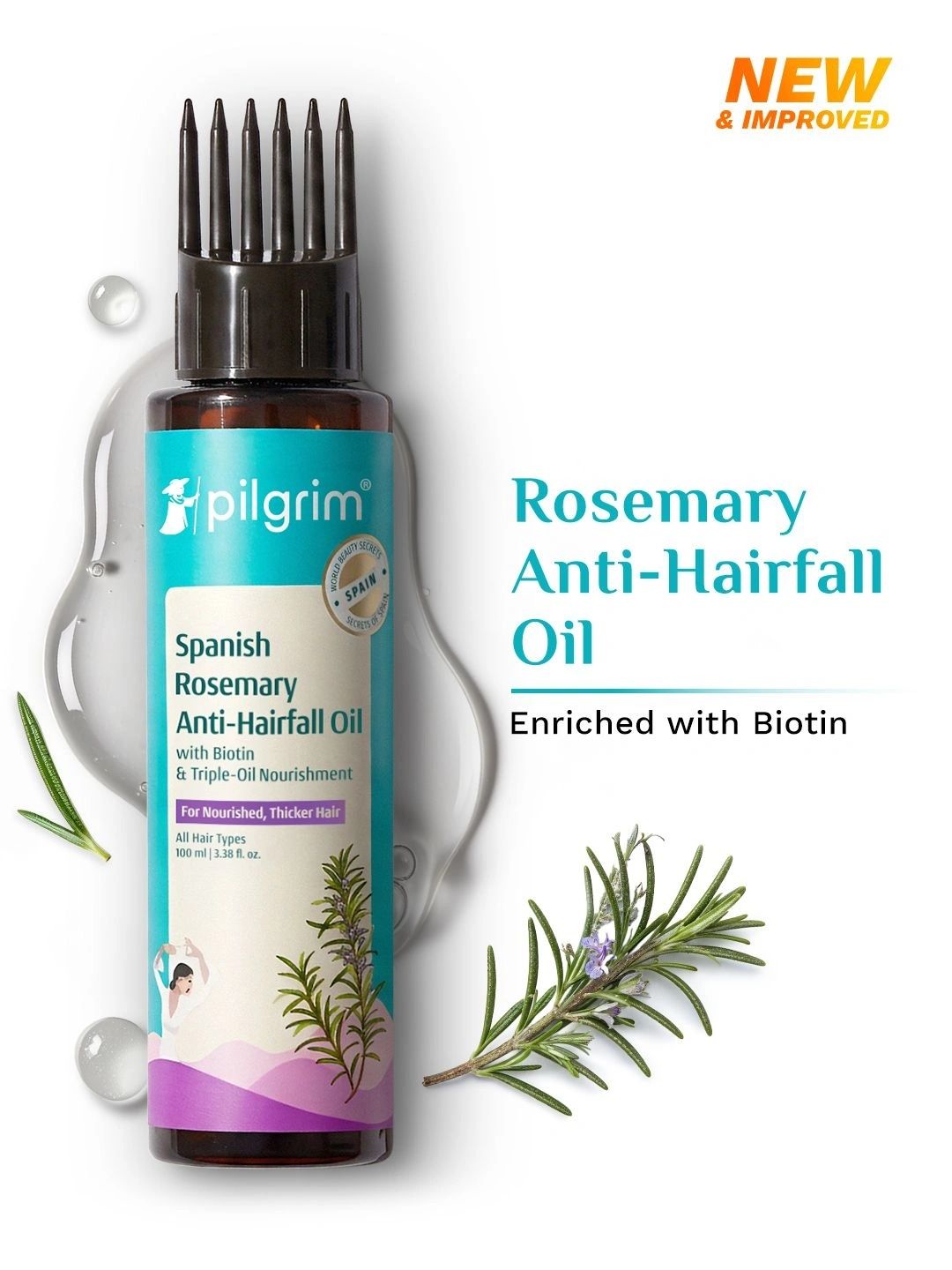 Pilgrim Spanish Rosemary & Biotin Growth Oil  - 100ml