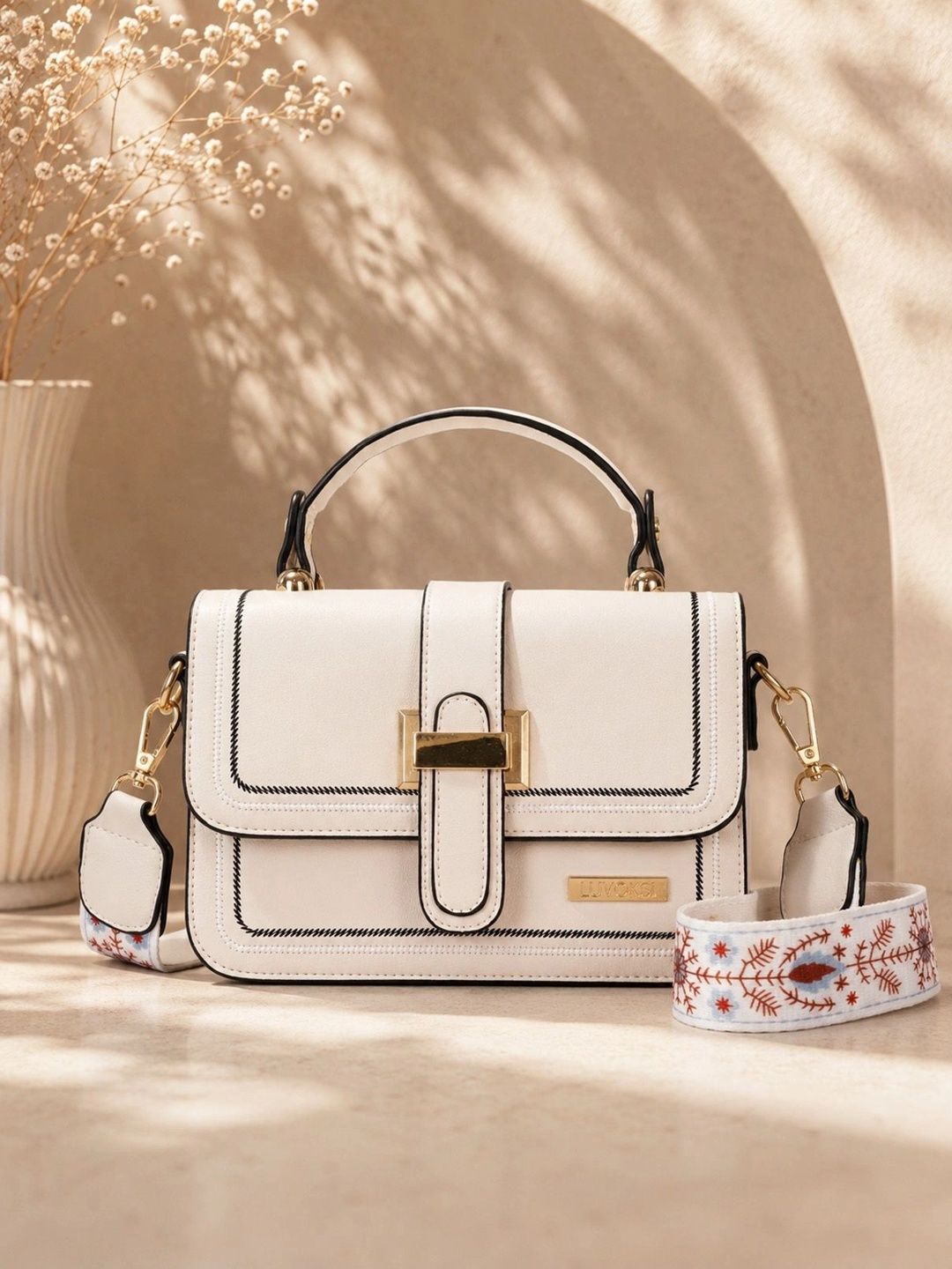 Buy Luvoksi Solid Buckle Detail Small Structured Satchel Bag -  - Accessories for Women