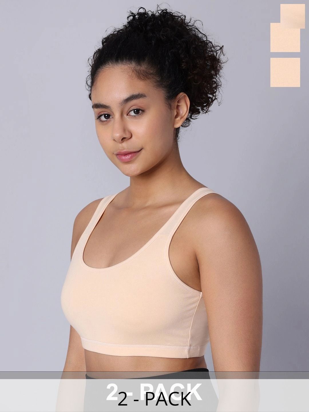 Sillysally Pack of 2 Full Coverage Non Padded Workout Bras With All Day Comfort