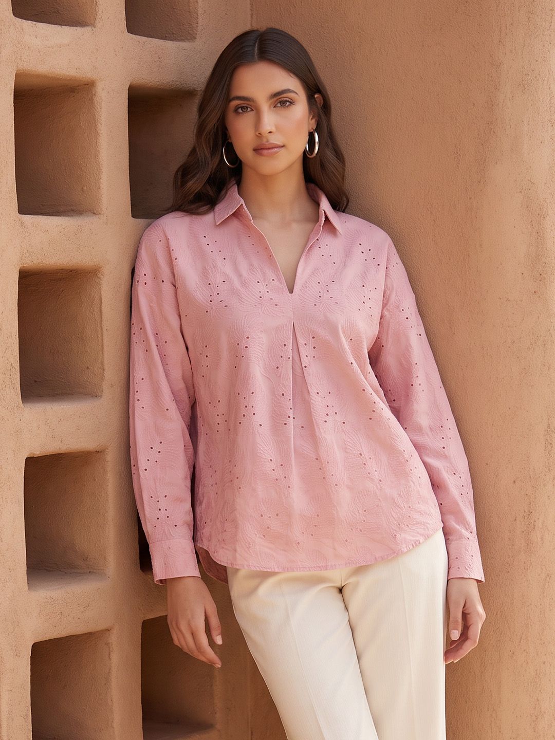 all about you Embroidered Cotton Top