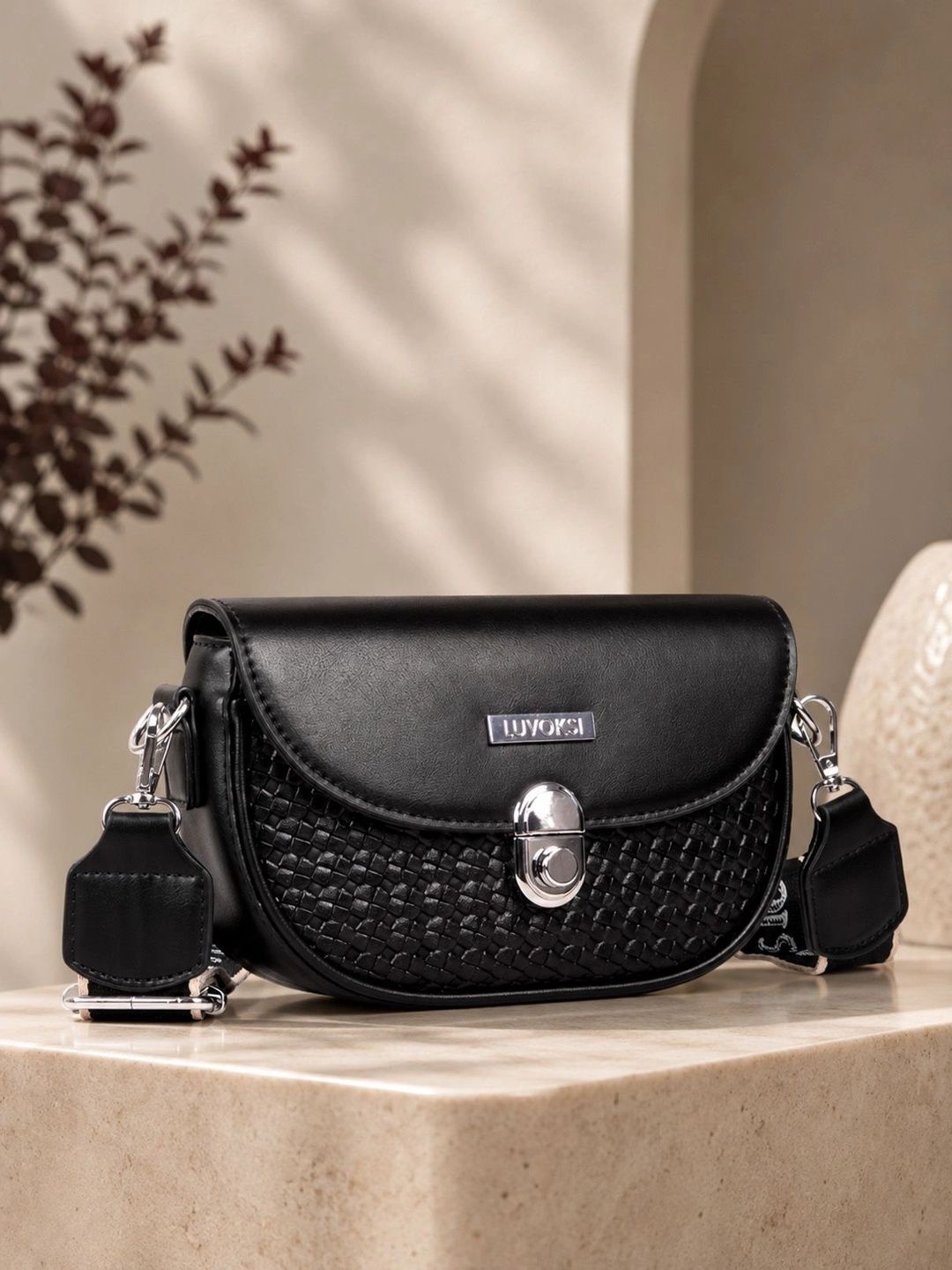 Luvoksi Women Textured Structured Sling Bag