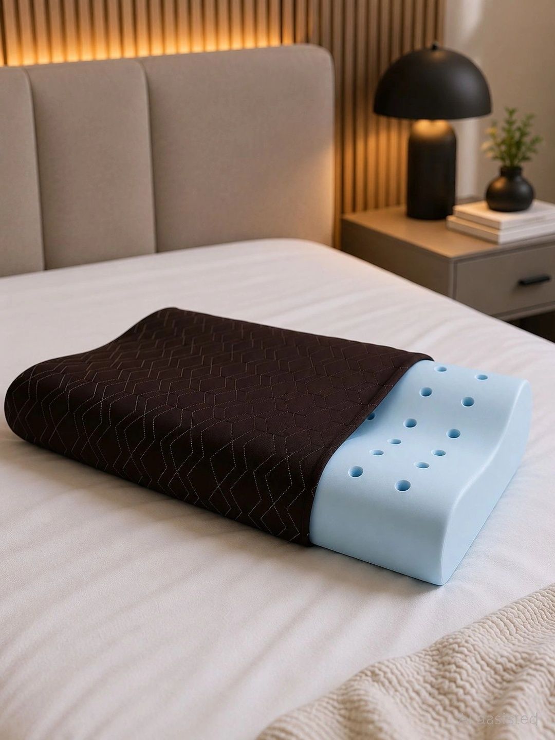 Myntra Elegant Homes Brown Memory Foam Filled Polycotton Sleep Pillow