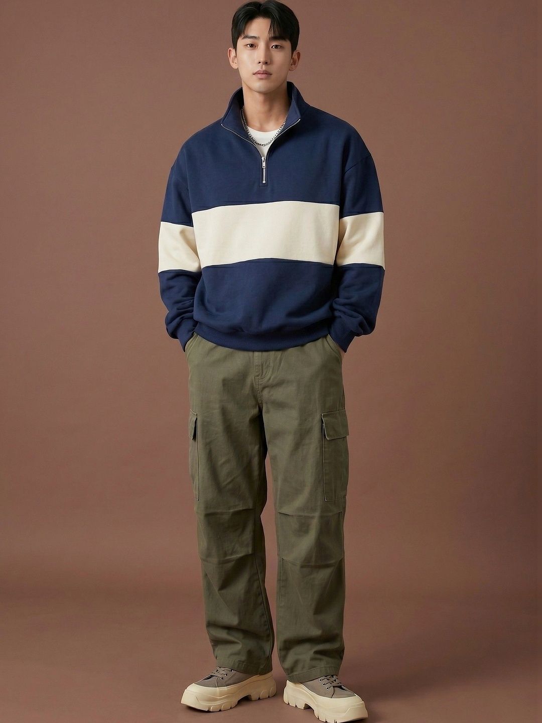 Mast & Harbour Men Colourblocked Sweatshirt