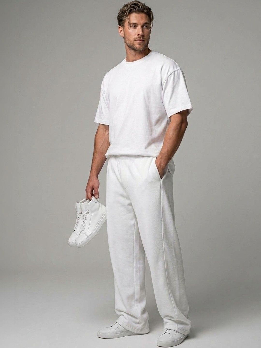 ENRIZZ Men Baggy Training Track Pants
