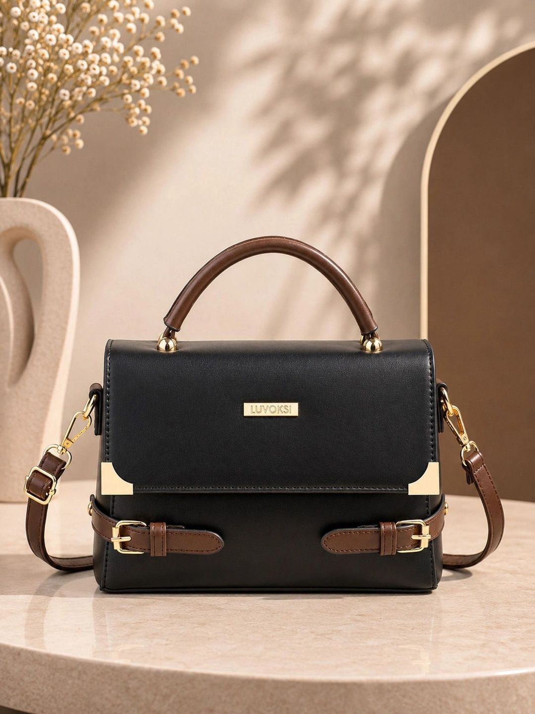 Buy Luvoksi Colourblocked PU Structured Satchel -  - Accessories for Women