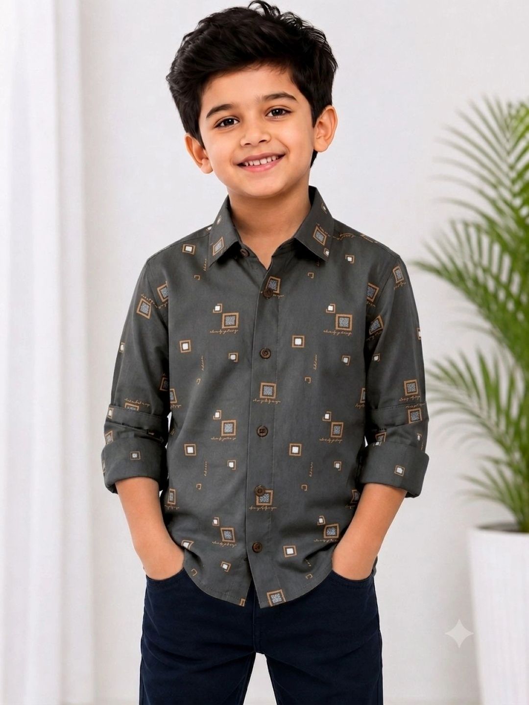 JEE-9 Boys Comfort Printed Casual Shirt