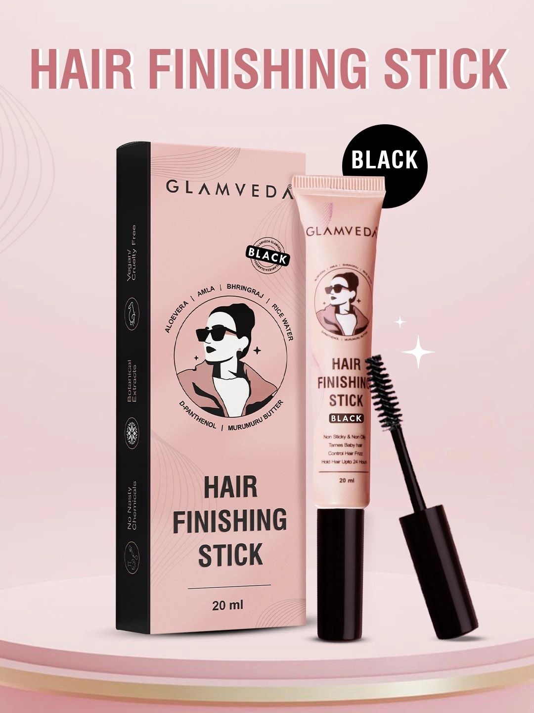 GLAMVEDA Hair Finishing Gel Stick- 20 ml- Black