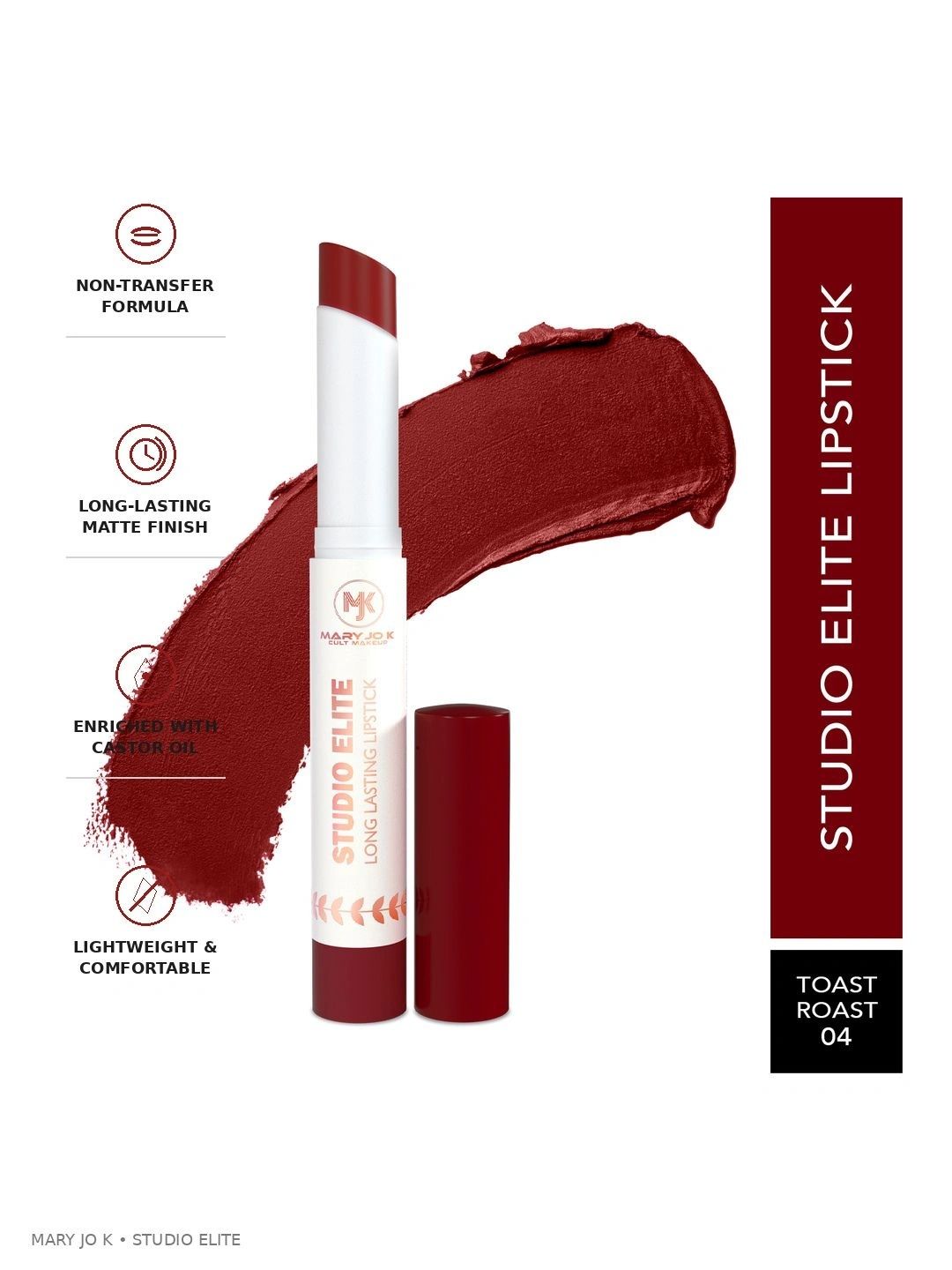 Mary Jo K Studio Elite Long Lasting Matte Lipstick - 2 g - Toast Roast - 04