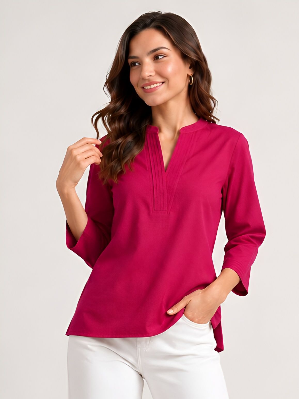 Mast & Harbour Linen Blend Top