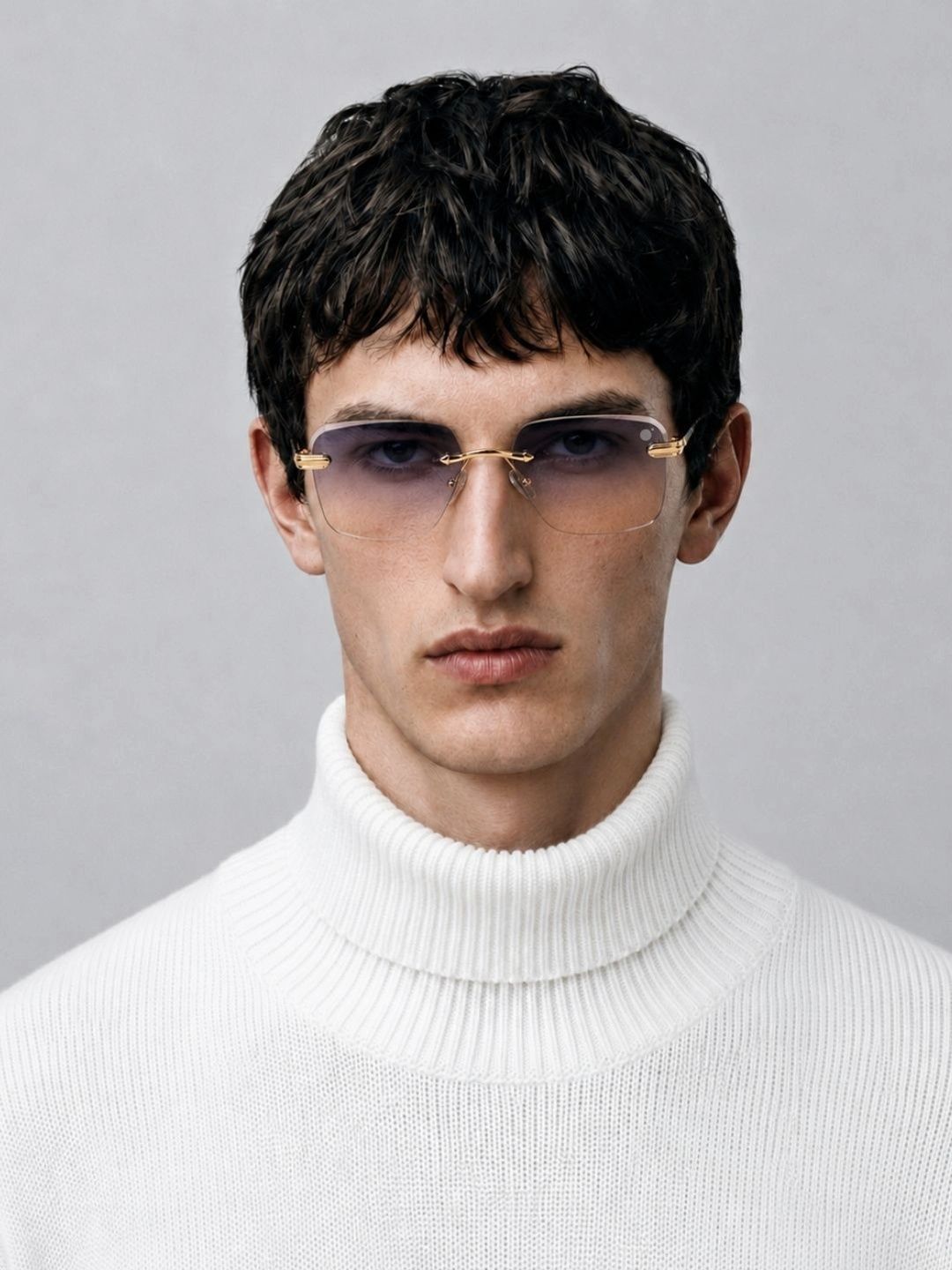 MoonX Men Gold Lens & Gold-Toned Rectangle Sunglasses