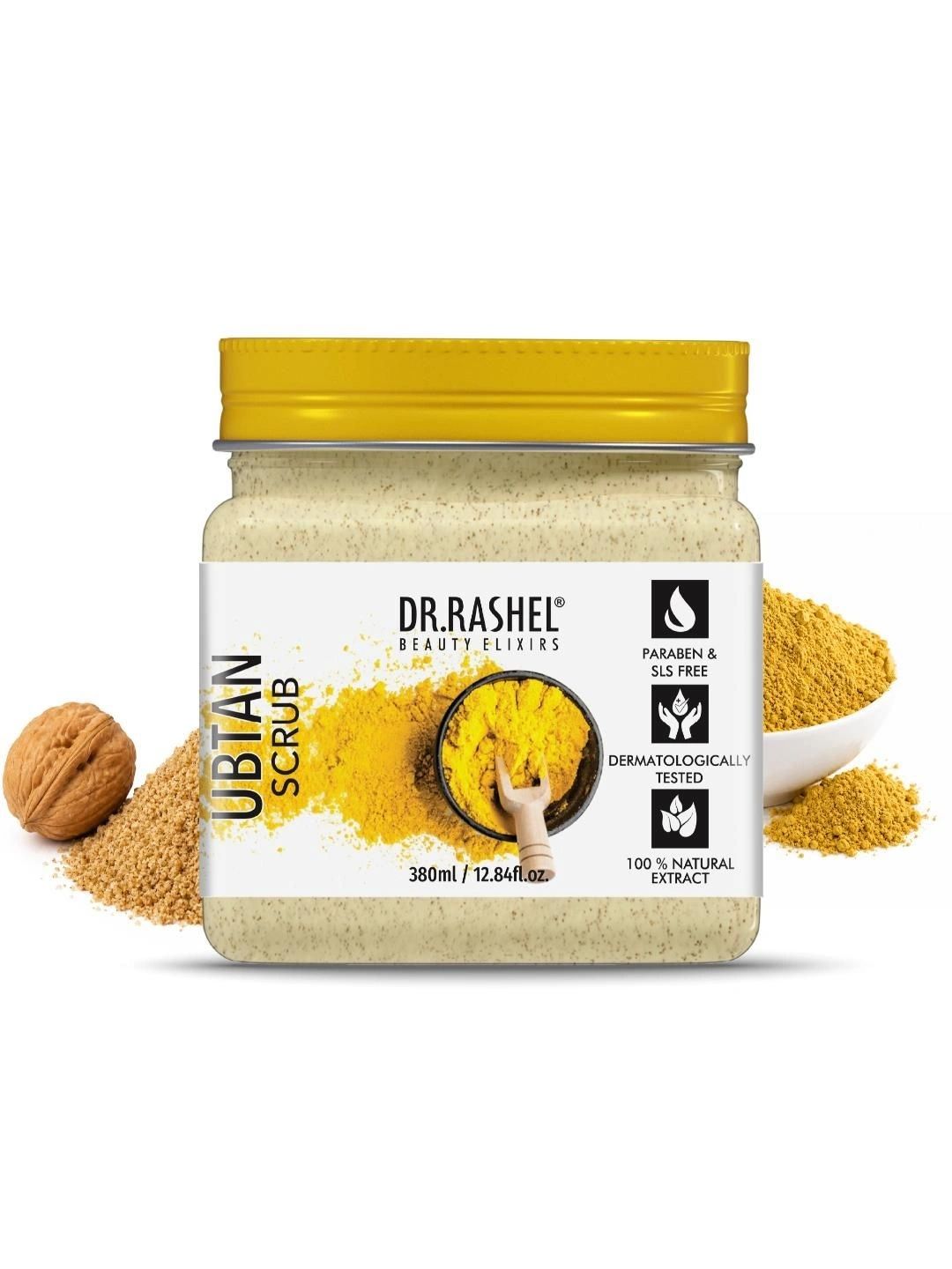 DR.RASHEL Ubtan Scrub 380ml for Face & Body | Herbal Care for Smooth & Radiant Skin