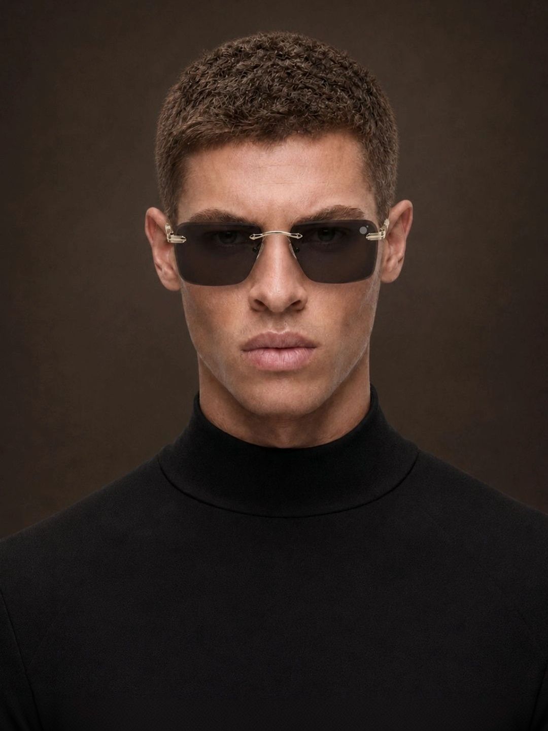 MoonX Men Black Lens & Silver-Toned Rectangle Sunglasses