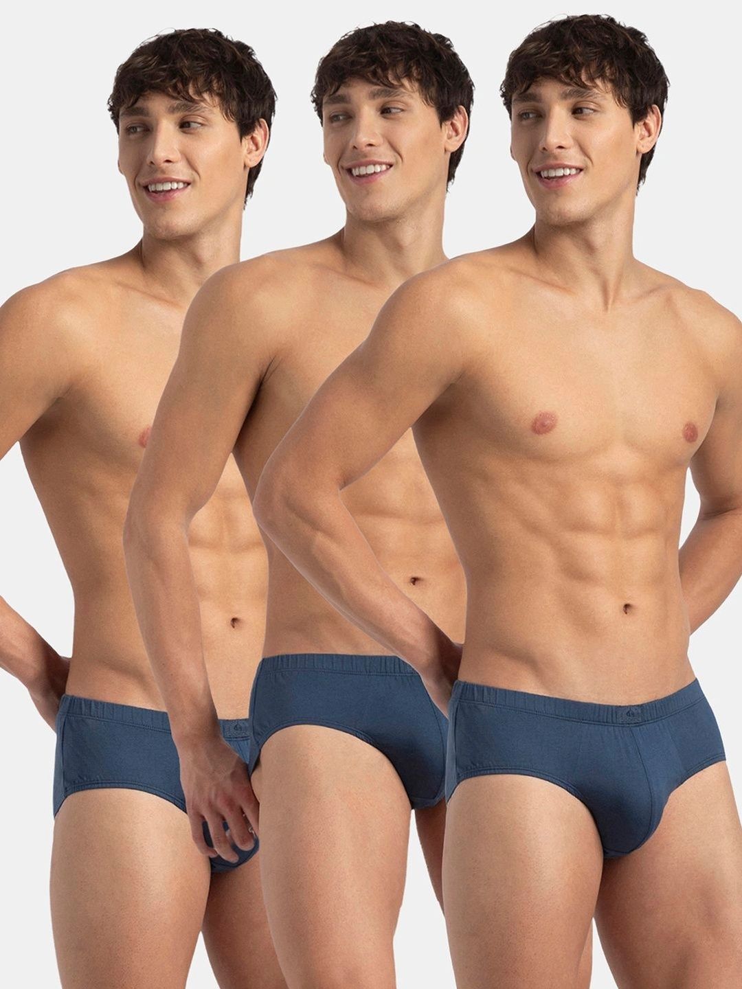 Buy Jockey Pack Of 3 Super Combed Cotton Solid Brief With Ultrasoft Concealed Waistband 8035 -  - Apparel for Men