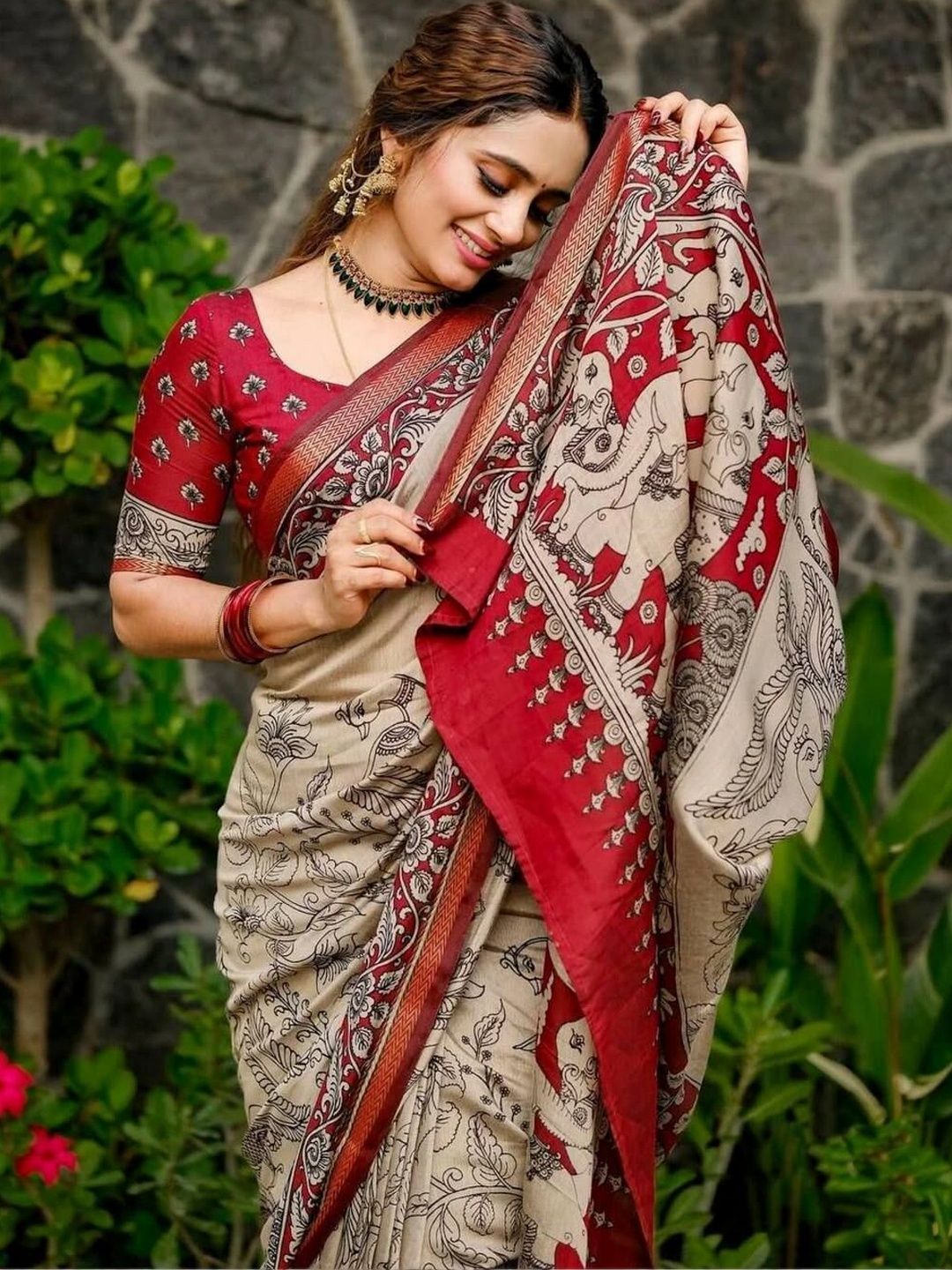 Pure Linen Designer Saree 2