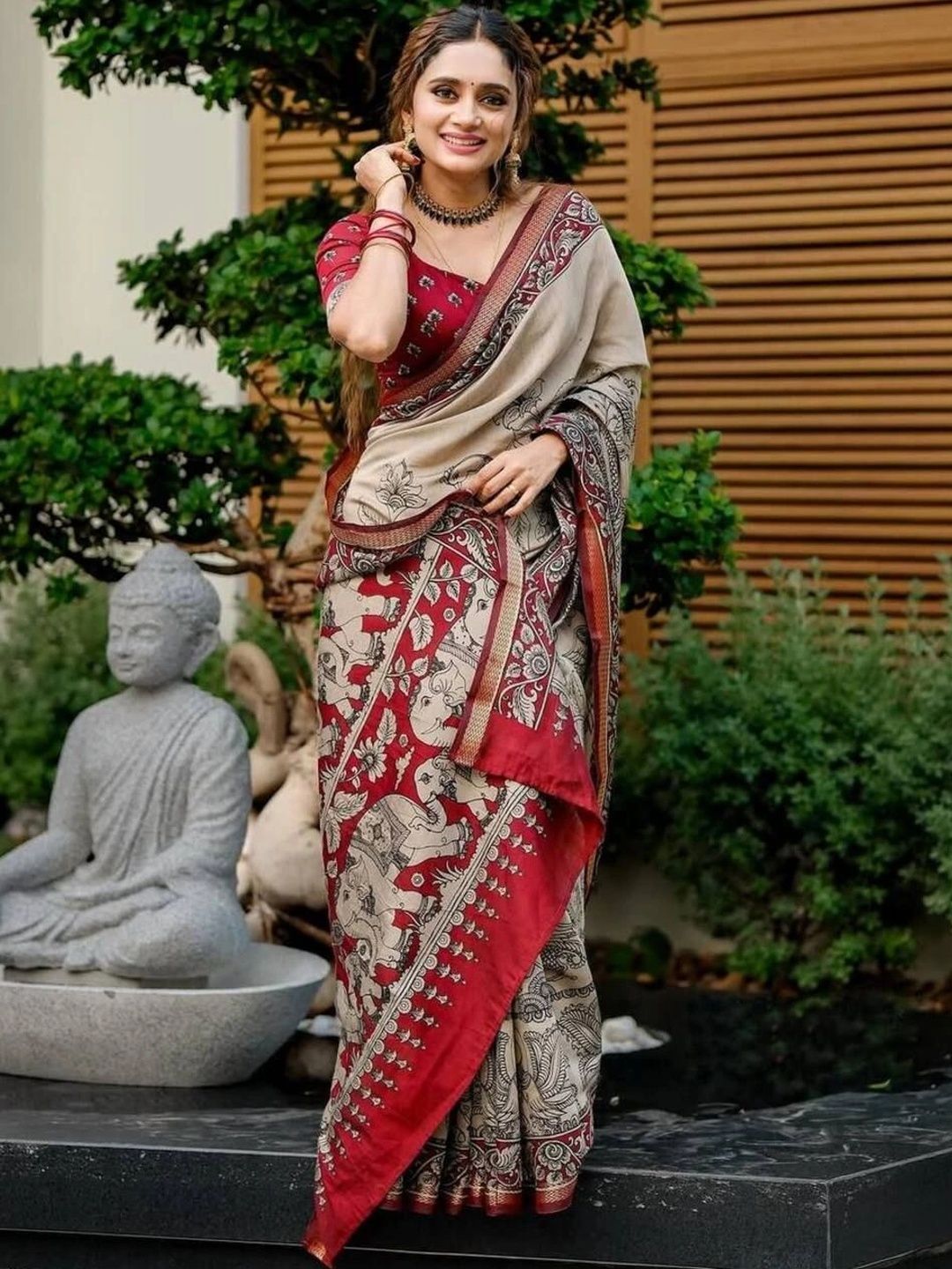 Pure Linen Designer Saree 5