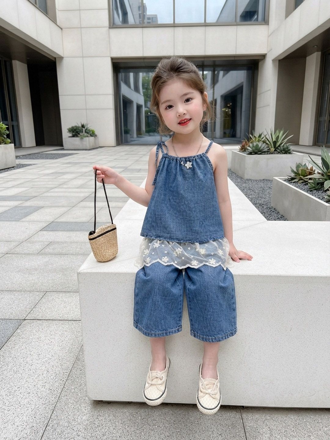 Girls Printed Top with Trousers 3