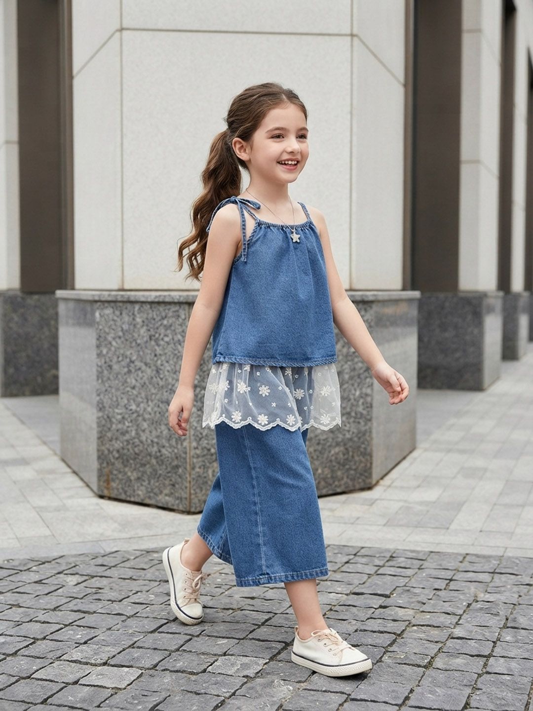 Girls Printed Top with Trousers