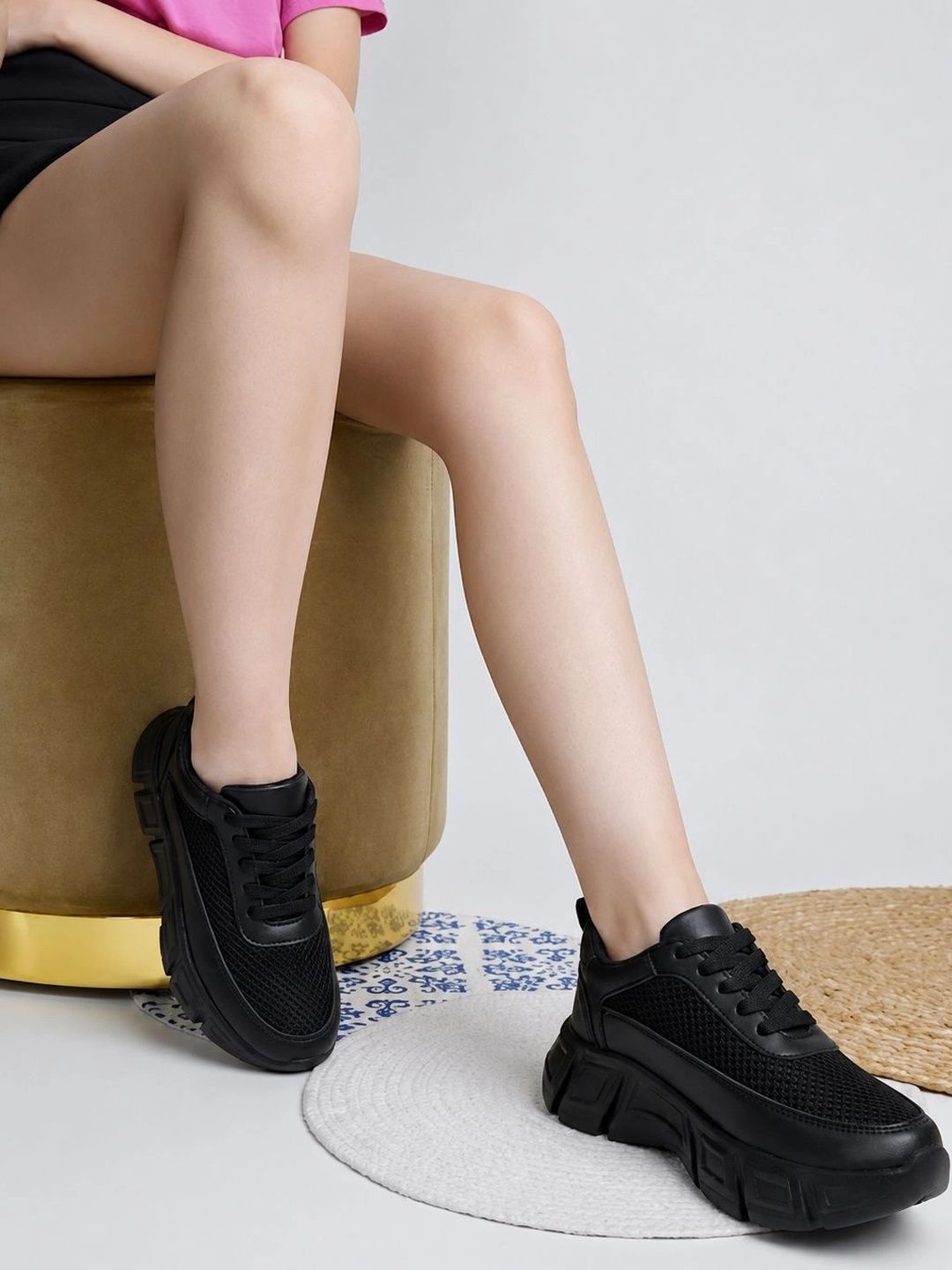 The Roadster Lifestyle Co.Women Woven Design Comfortable Sneakers