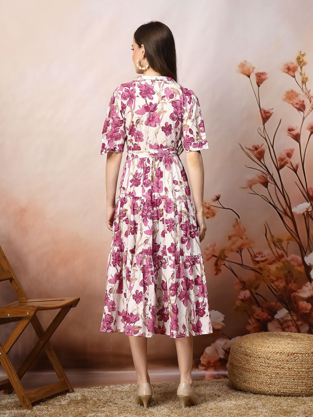 Floral Print Fit & Flare Maxi Dress 4