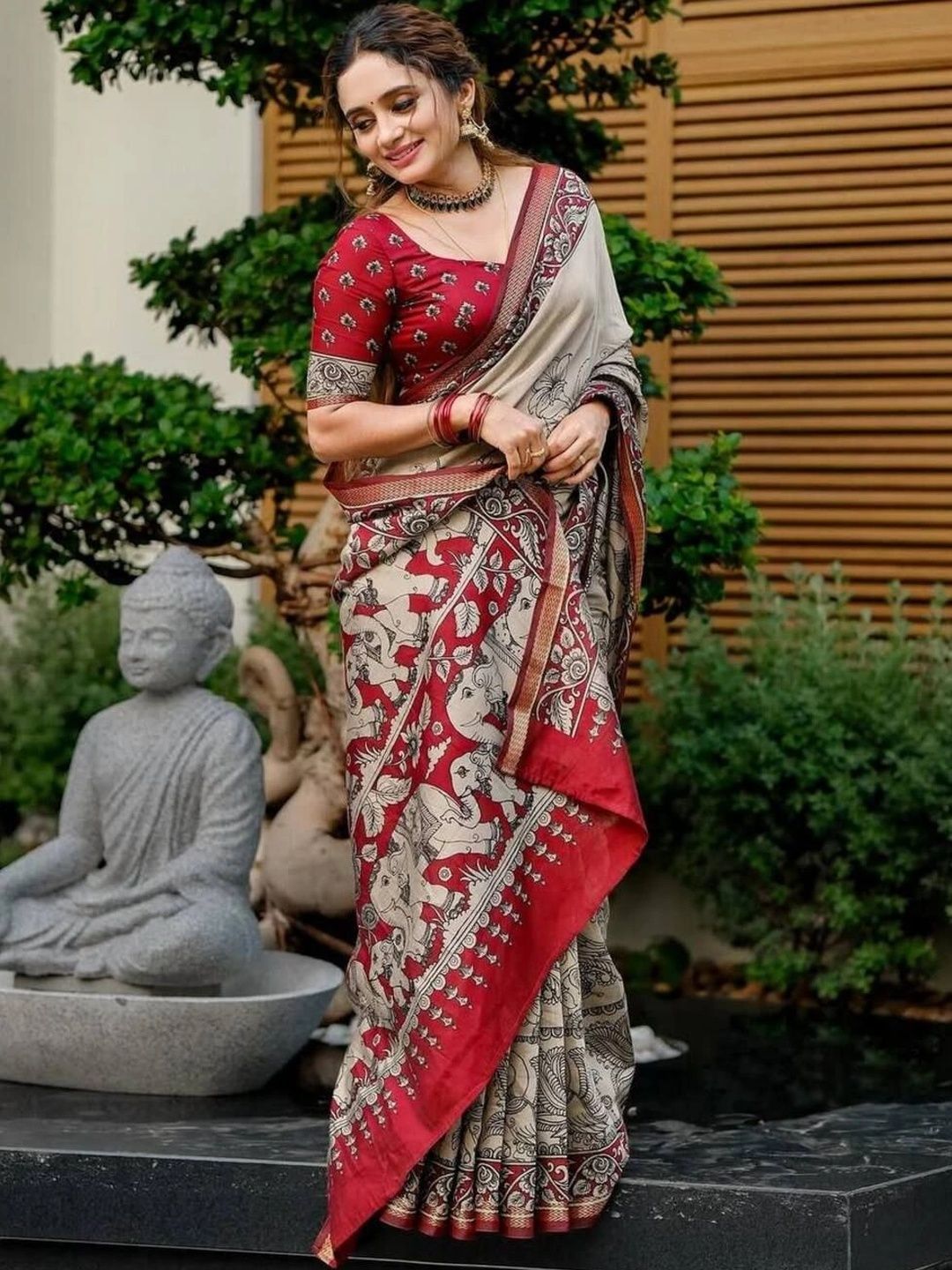 Pure Linen Designer Saree 3