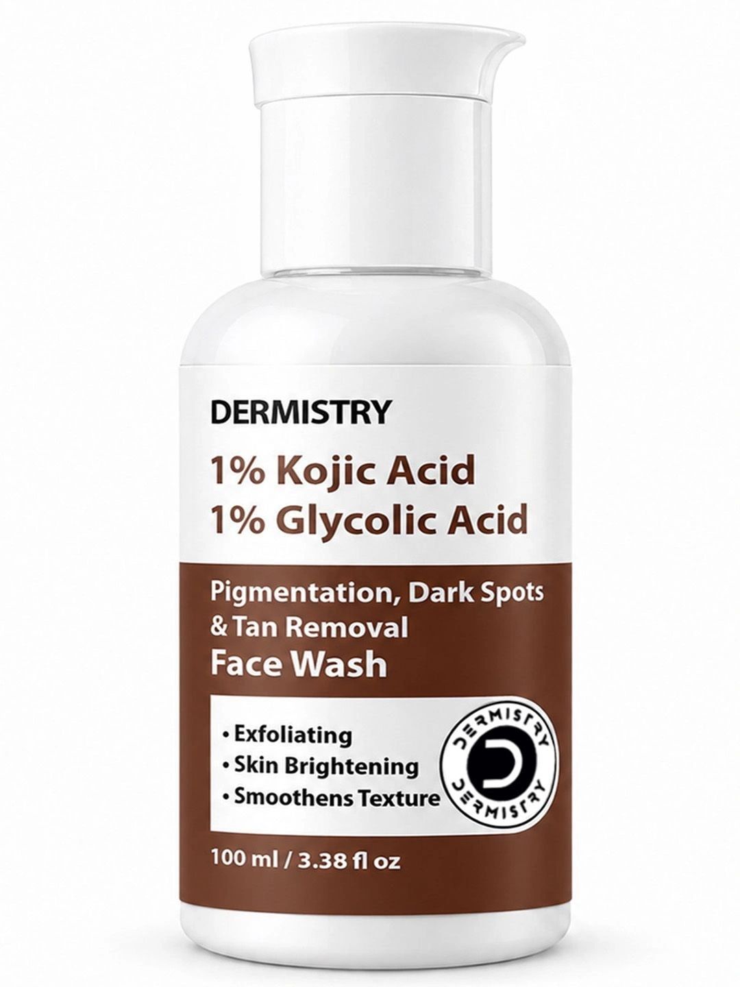 DERMISTRY Pigmentation Tan Removal Glowing Skin Fairness Face Wash 1% Kojic Acid -100 ml